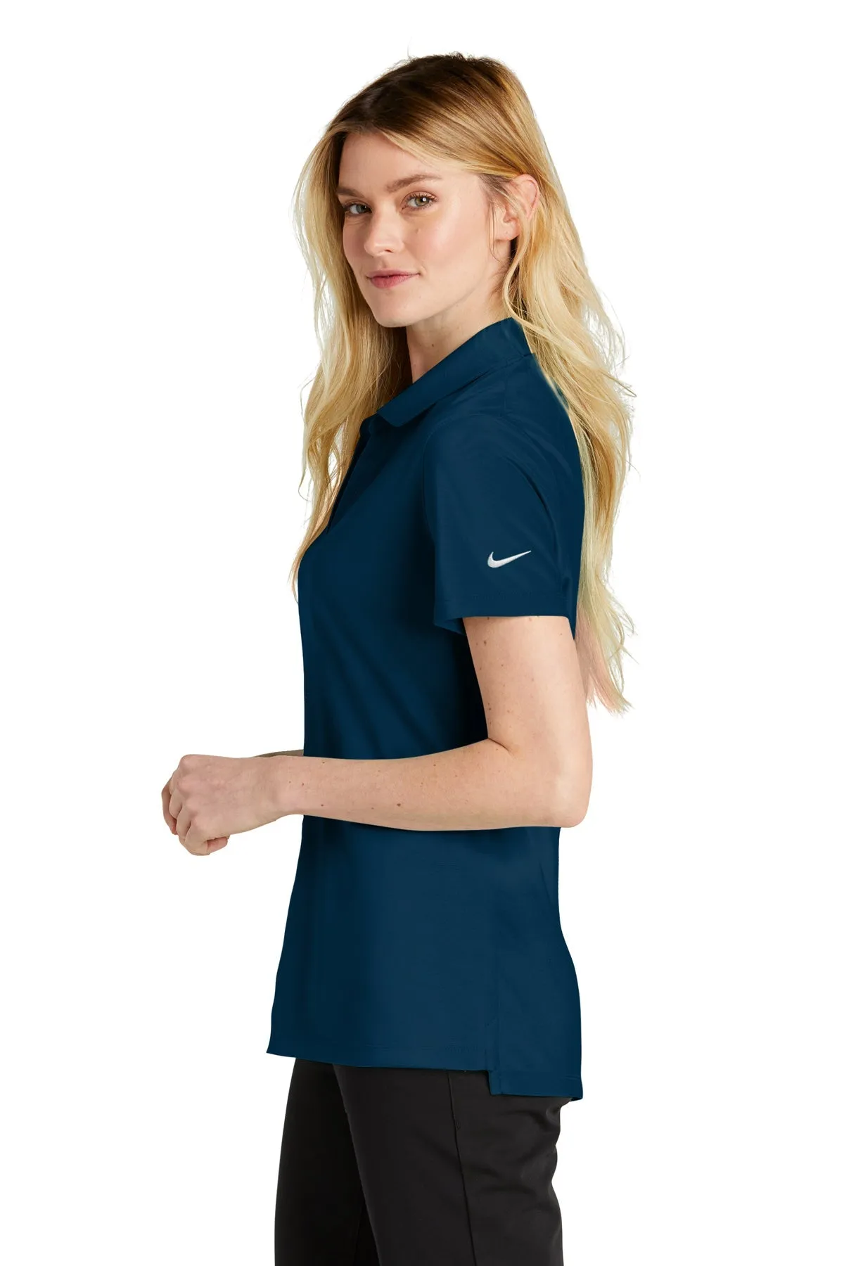 Nike Ladies Dri-FIT Micro Pique  Polo, Navy [GuidePoint Security]