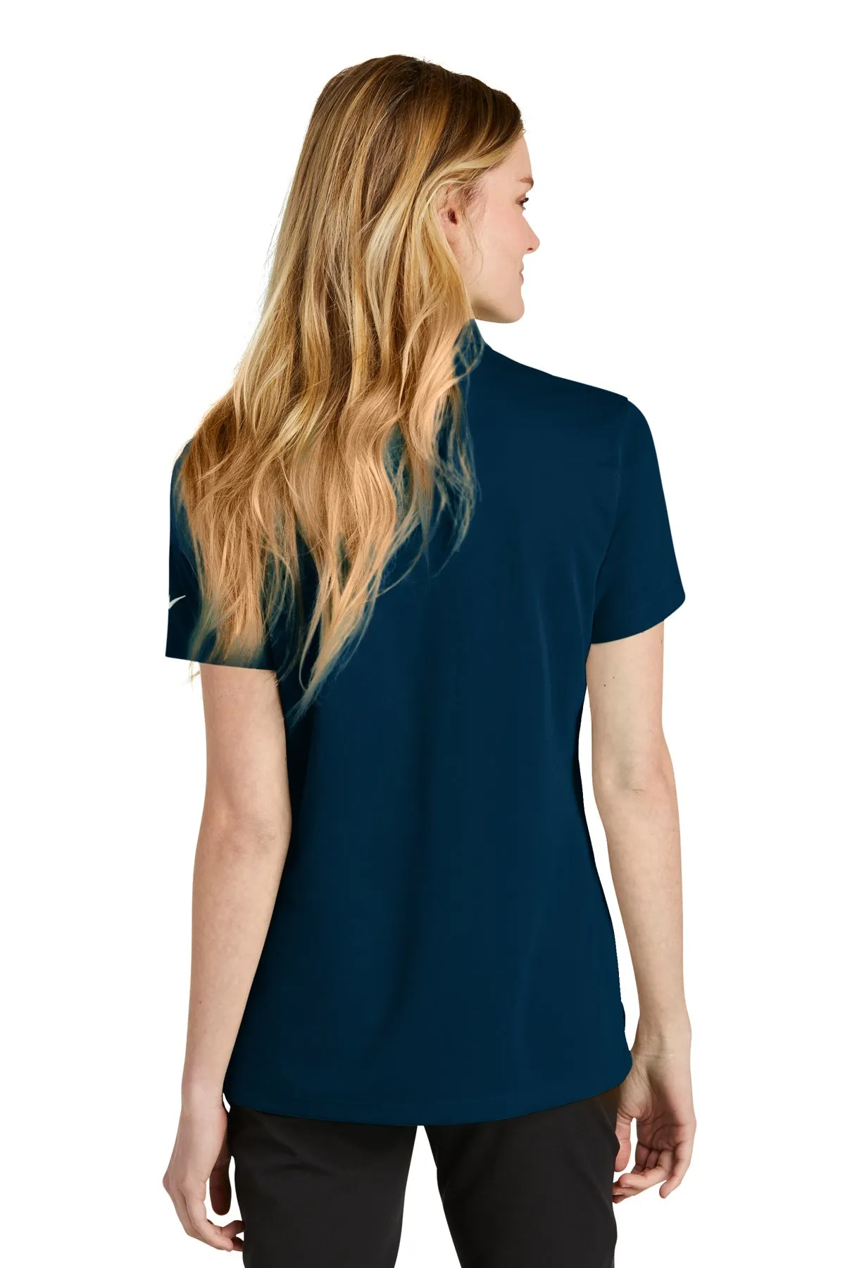 Nike Ladies Dri-FIT Micro Pique  Polo, Navy [GuidePoint Security]