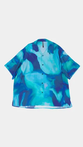 Overprinted Open Collar Shirt