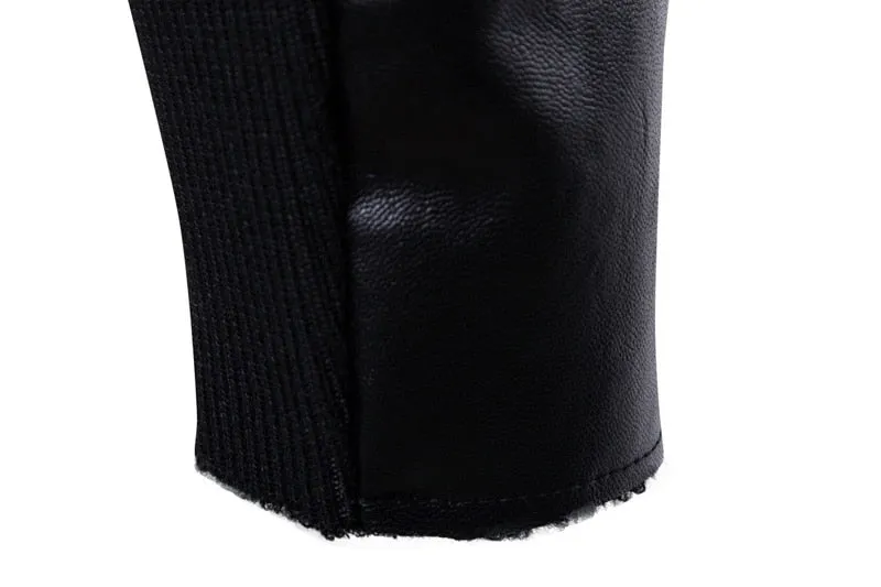 Oversize Turn-Down Collar Style Faux Leather Jacket