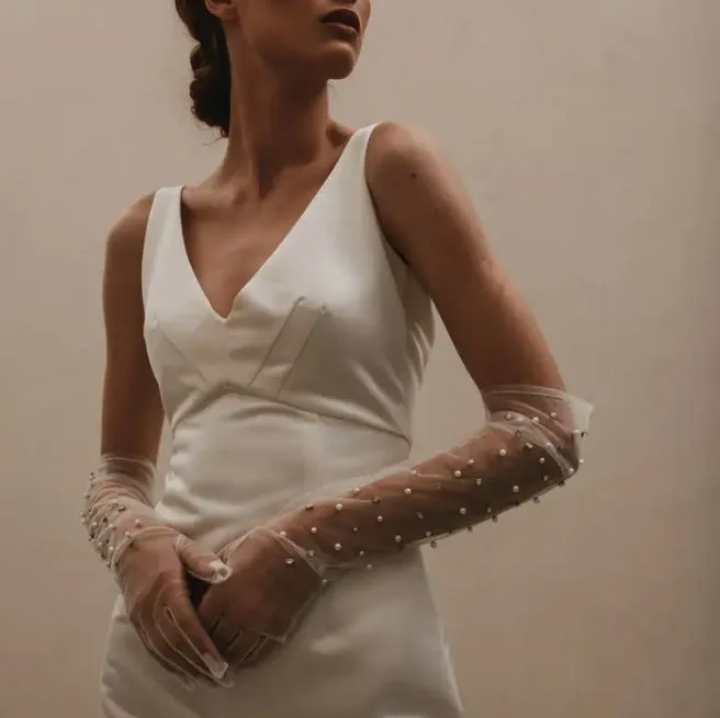 Pearl and Rhinestone Gloves