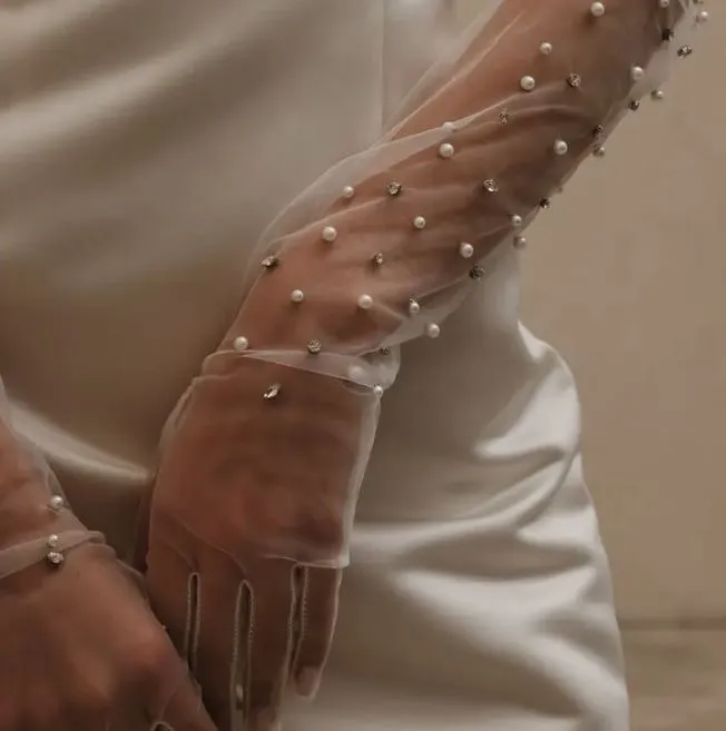 Pearl and Rhinestone Gloves