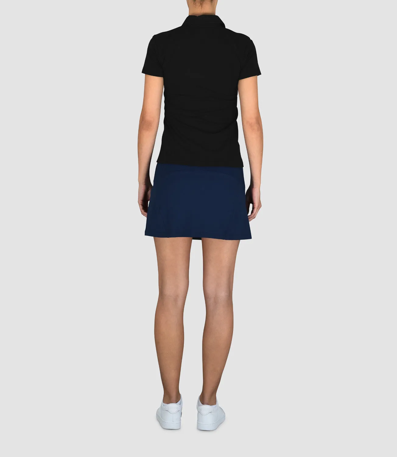 Penelope Cotton Button Neck Polo - Black