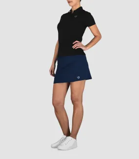 Penelope Cotton Button Neck Polo - Black