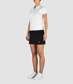 Penelope Cotton Button Neck Polo - White