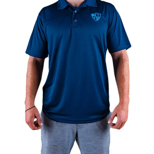 Performance Polo | Navy | Cyan Shield