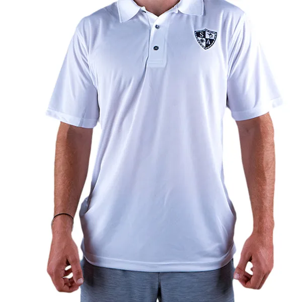 Performance Polo | White | Black Shield