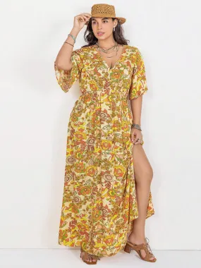 Plus Size yellow maxi Dress
