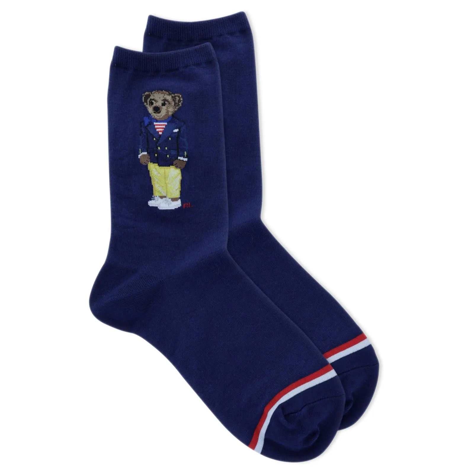 Polo Ralph Lauren Women's Nautical Bear Knit Crew Socks
