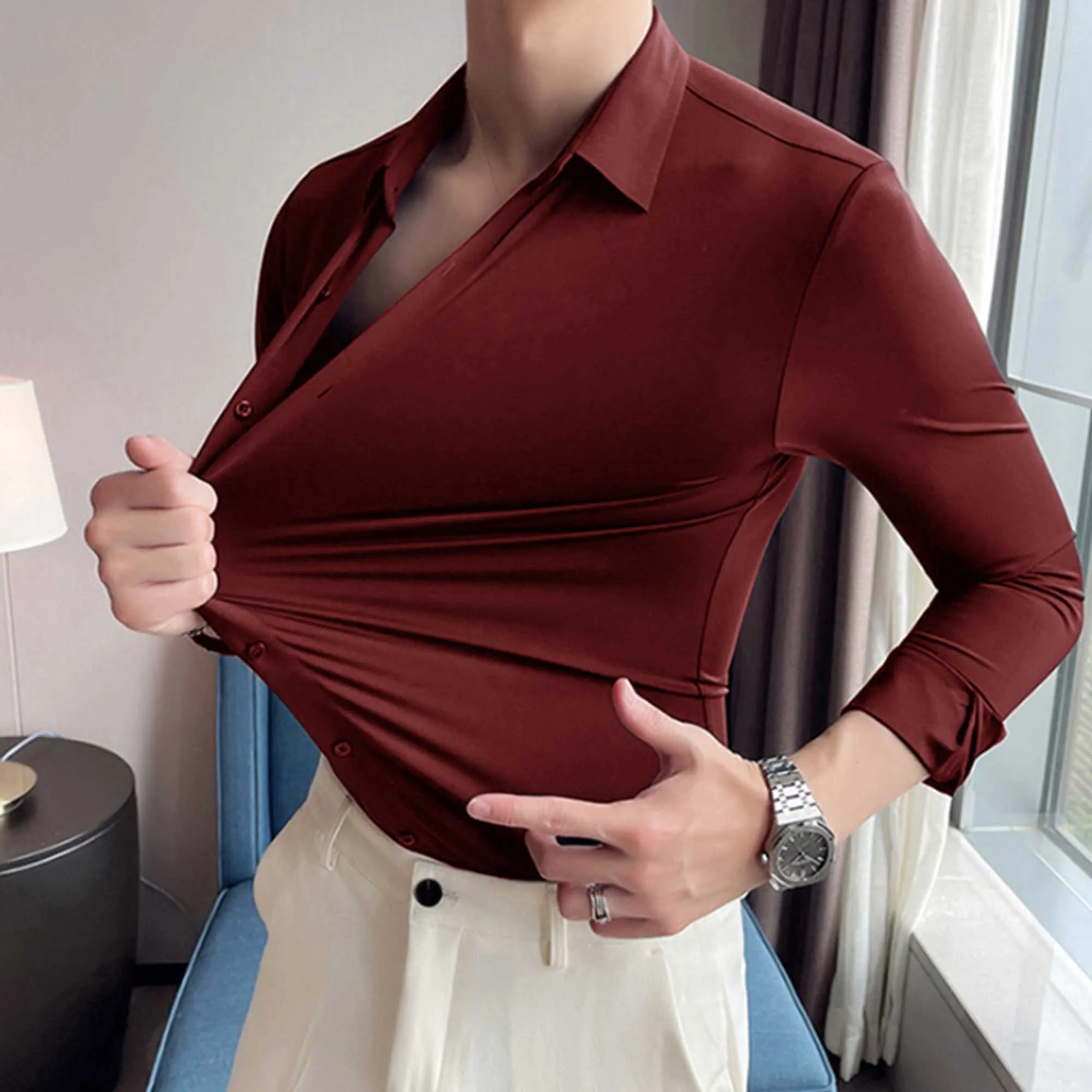 Polo Republica Slim Fit AirFlex: The Go-Anywhere Full Sleeves Shirt