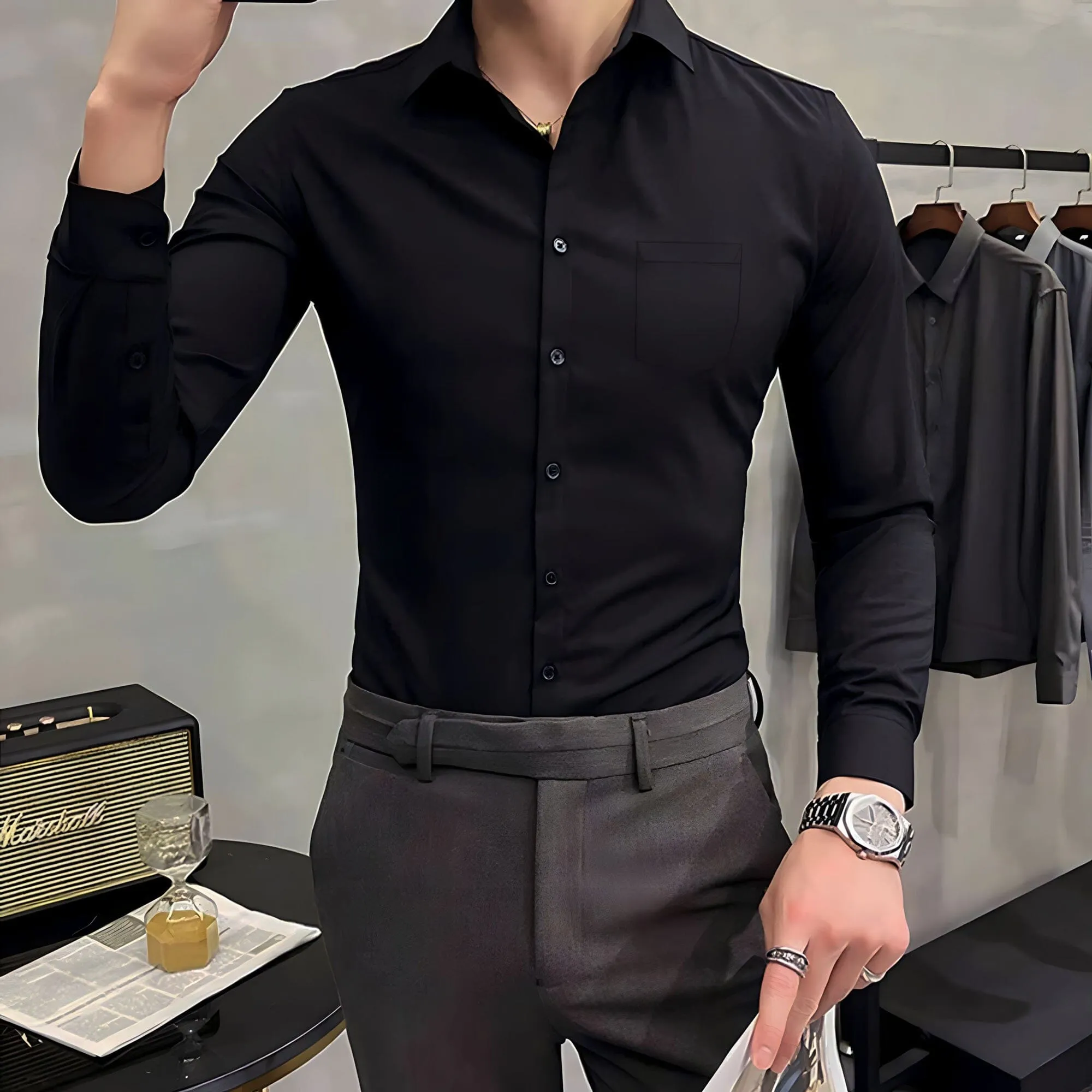 Polo Republica Slim Fit AirFlex: The Go-Anywhere Full Sleeves Shirt