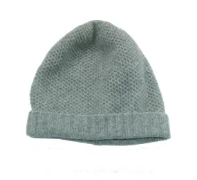 PORTOLANO - Cashmere Honeycomb Beanie in Light Grey