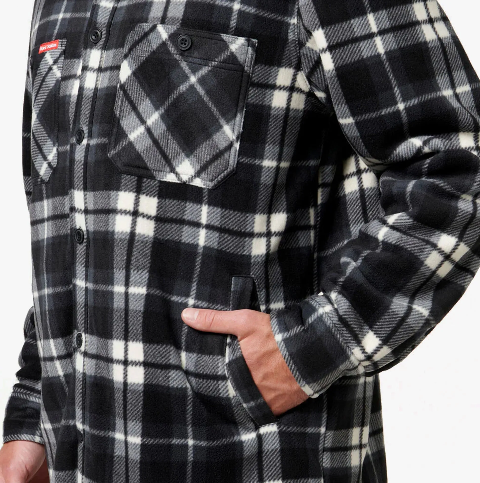 QUILTED FLANNEL Mens Shirt Jacket Grey