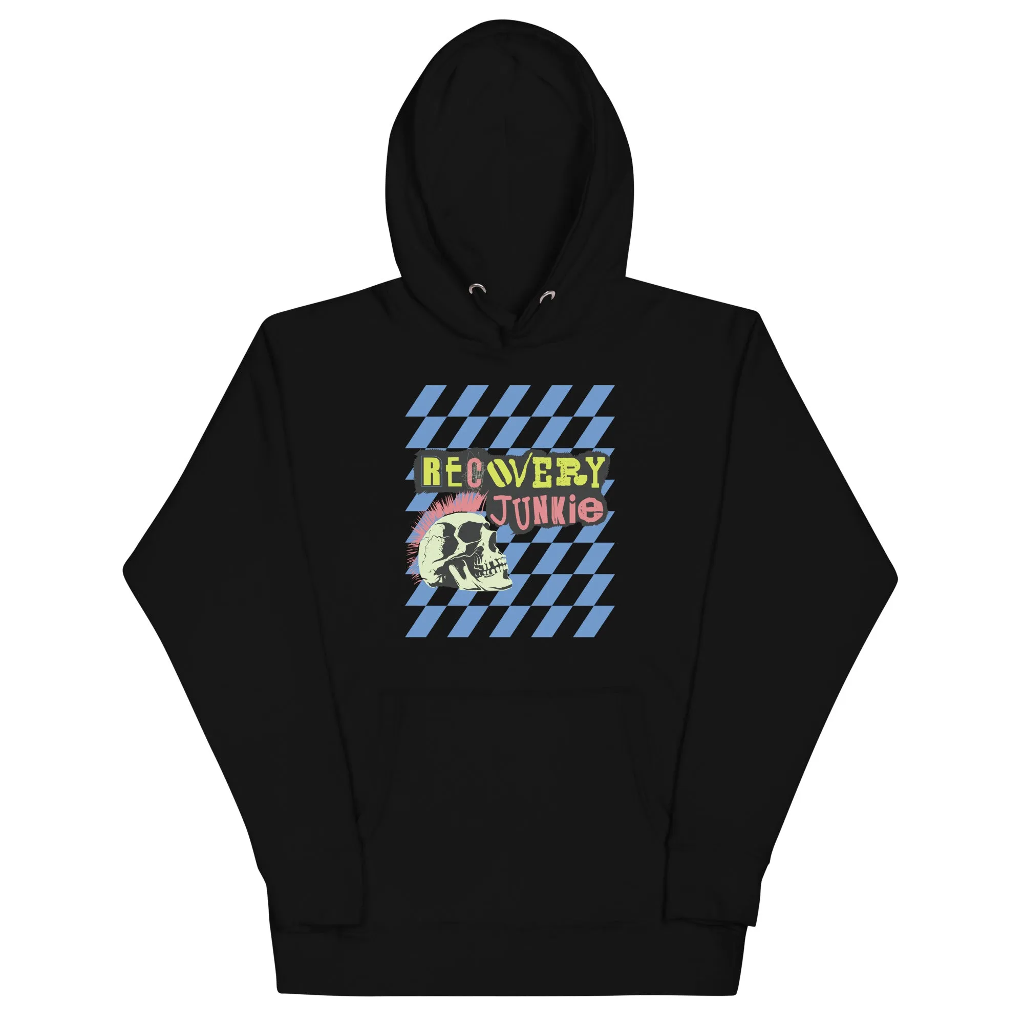 Recovery Junkie Mohawk Skull Unisex Hoodie