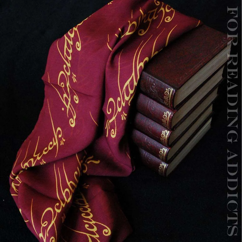 Red Lord of the Rings Handmade Infinity Scarf Limited Edition