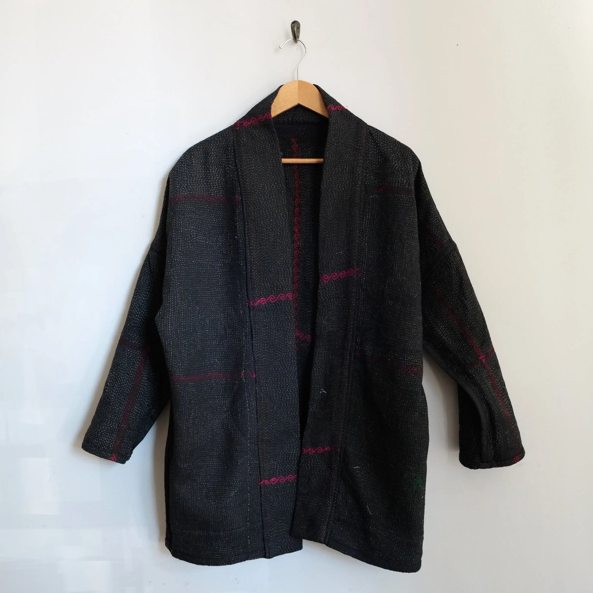 S Black with Scroll Embroidery Anoushka Jacket LL169