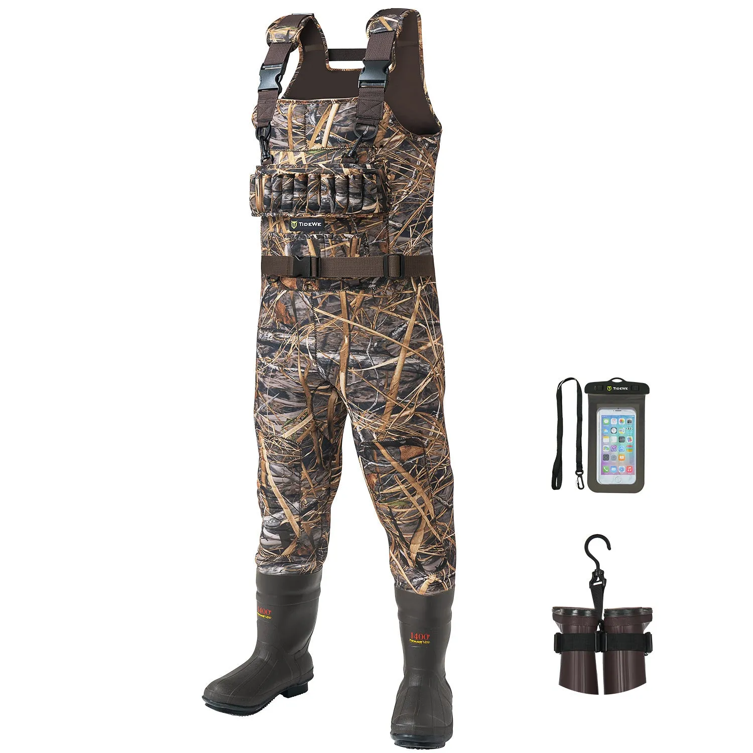 Seeker Pro Insulated Duck Waterfowl Hunting 1400 Gram 3M Thinsulate Neoprene Chest Waders