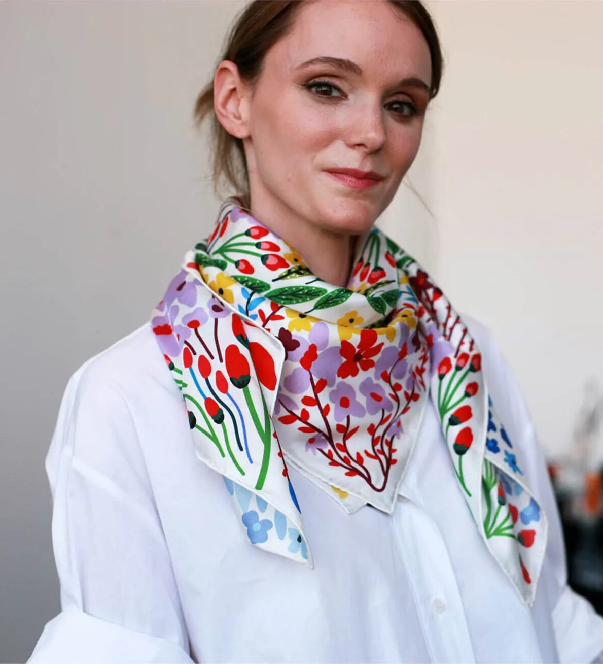 Silk Scarf Of Blooms