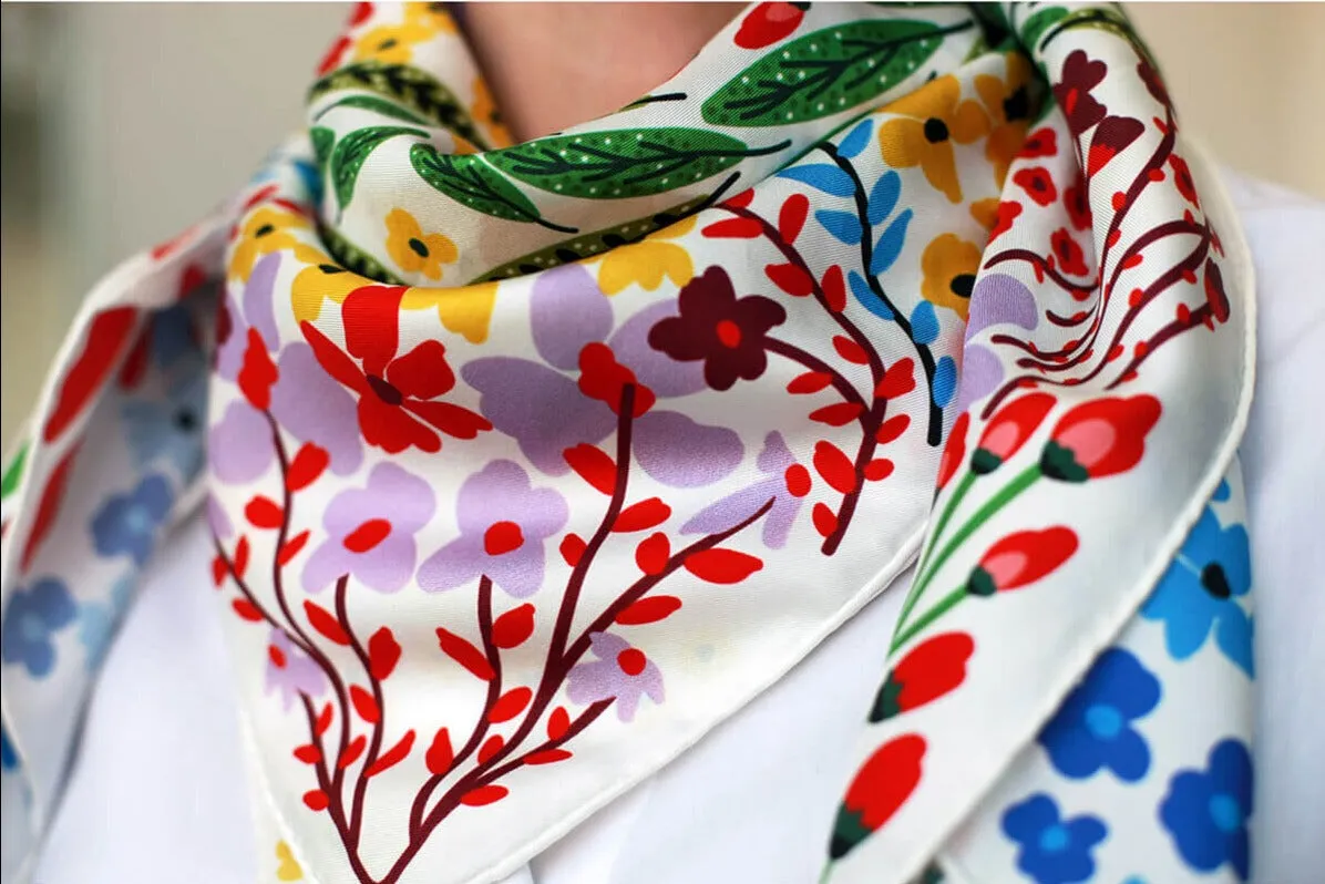 Silk Scarf Of Blooms