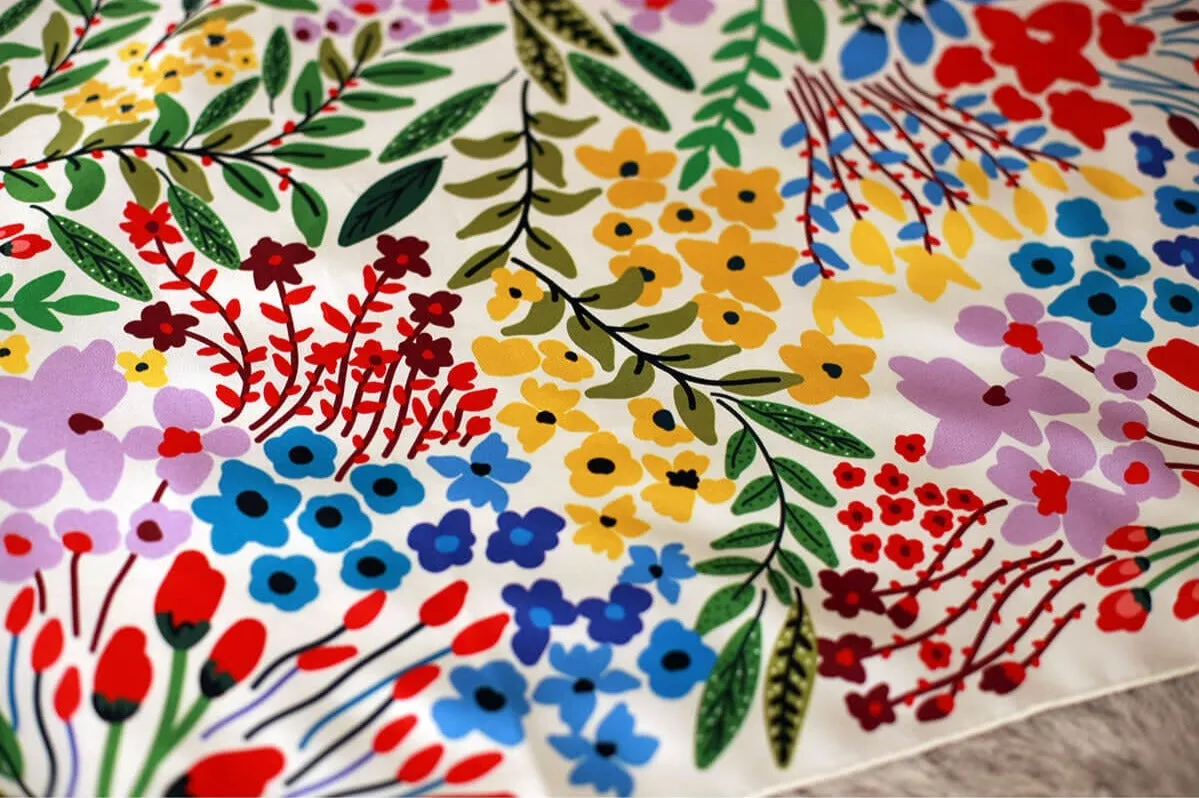 Silk Scarf Of Blooms