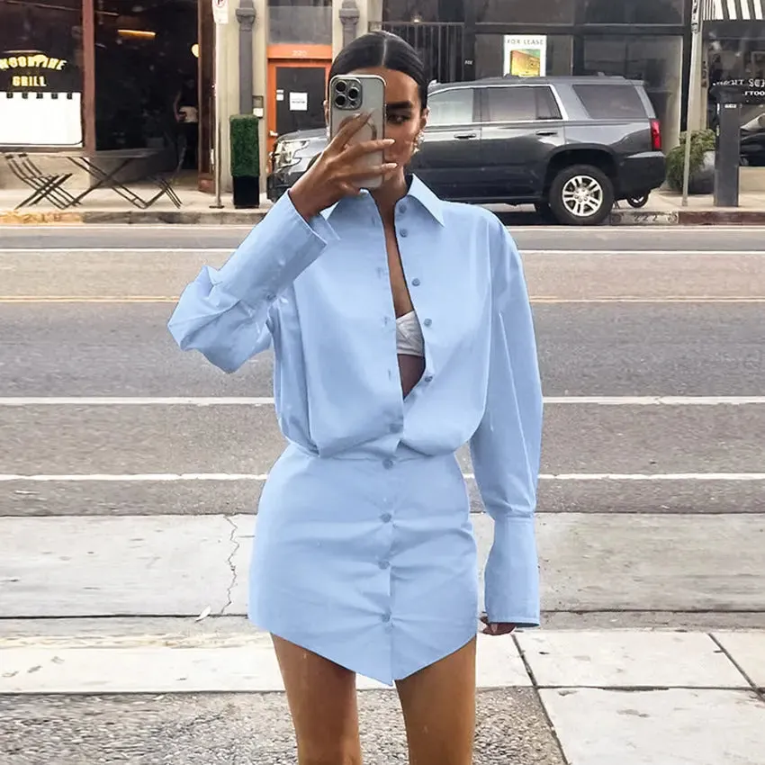 Slim Fit Sheath Shirt Dress