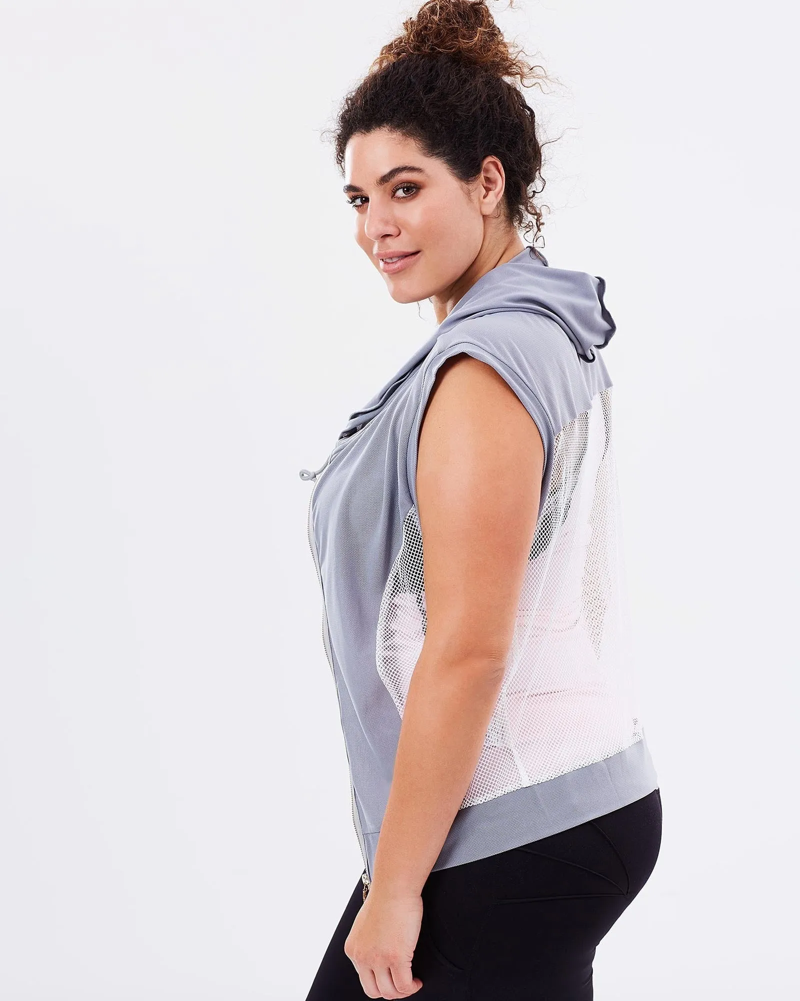 Slingback Mesh Hoodie - Grey