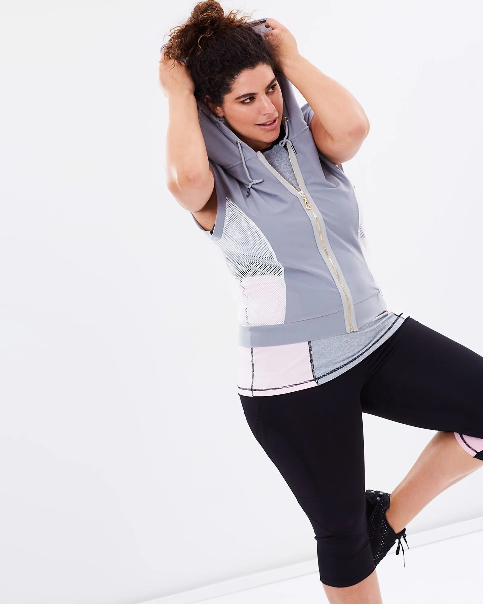 Slingback Mesh Hoodie - Grey