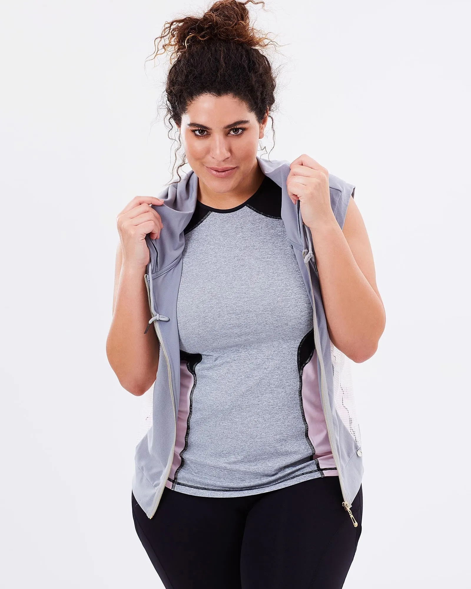 Slingback Mesh Hoodie - Grey
