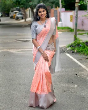 Sophisticated Pink Soft Silk Saree With Outstanding Blouse Piece