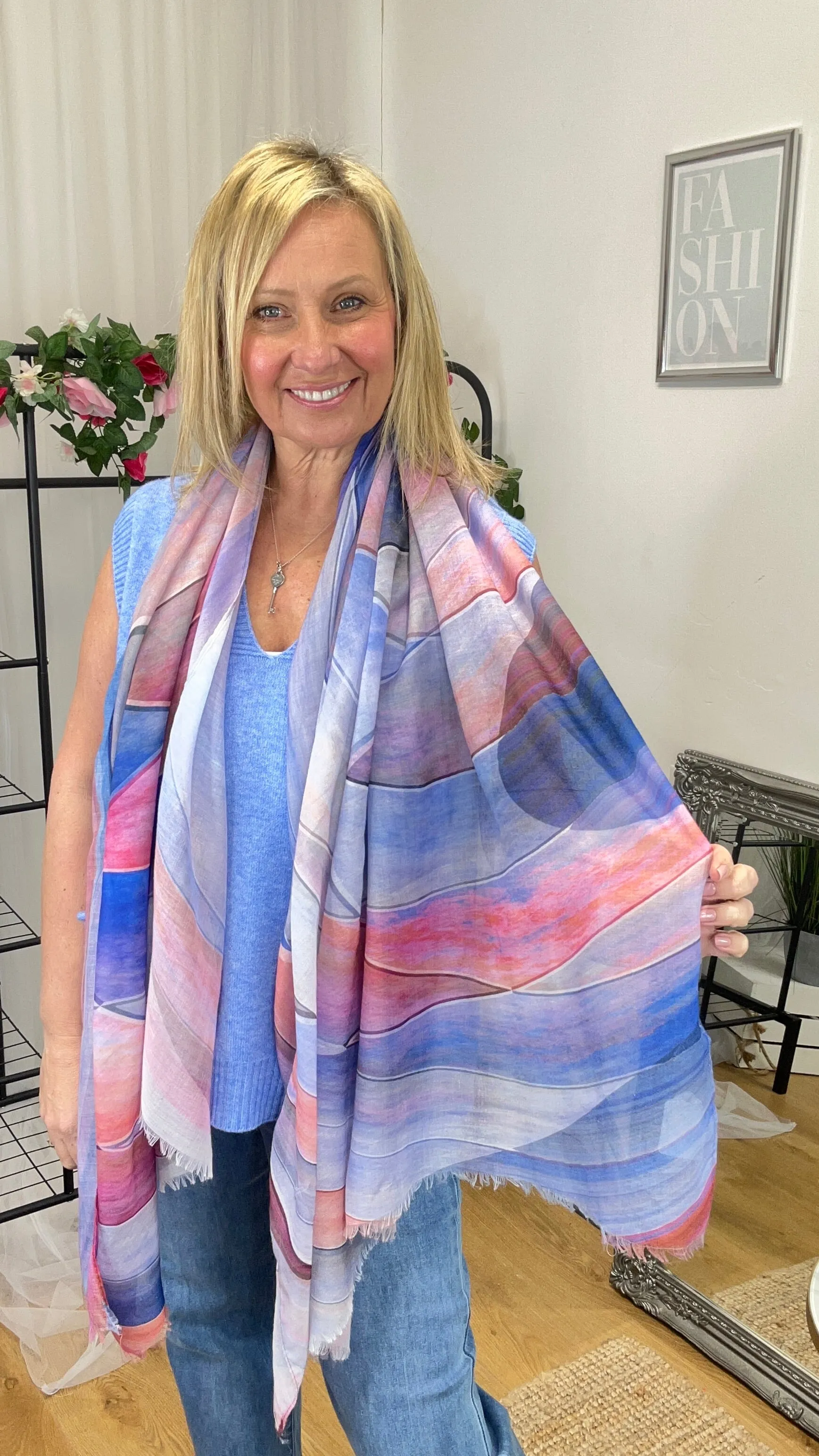 Swirl Scarf - Blue
