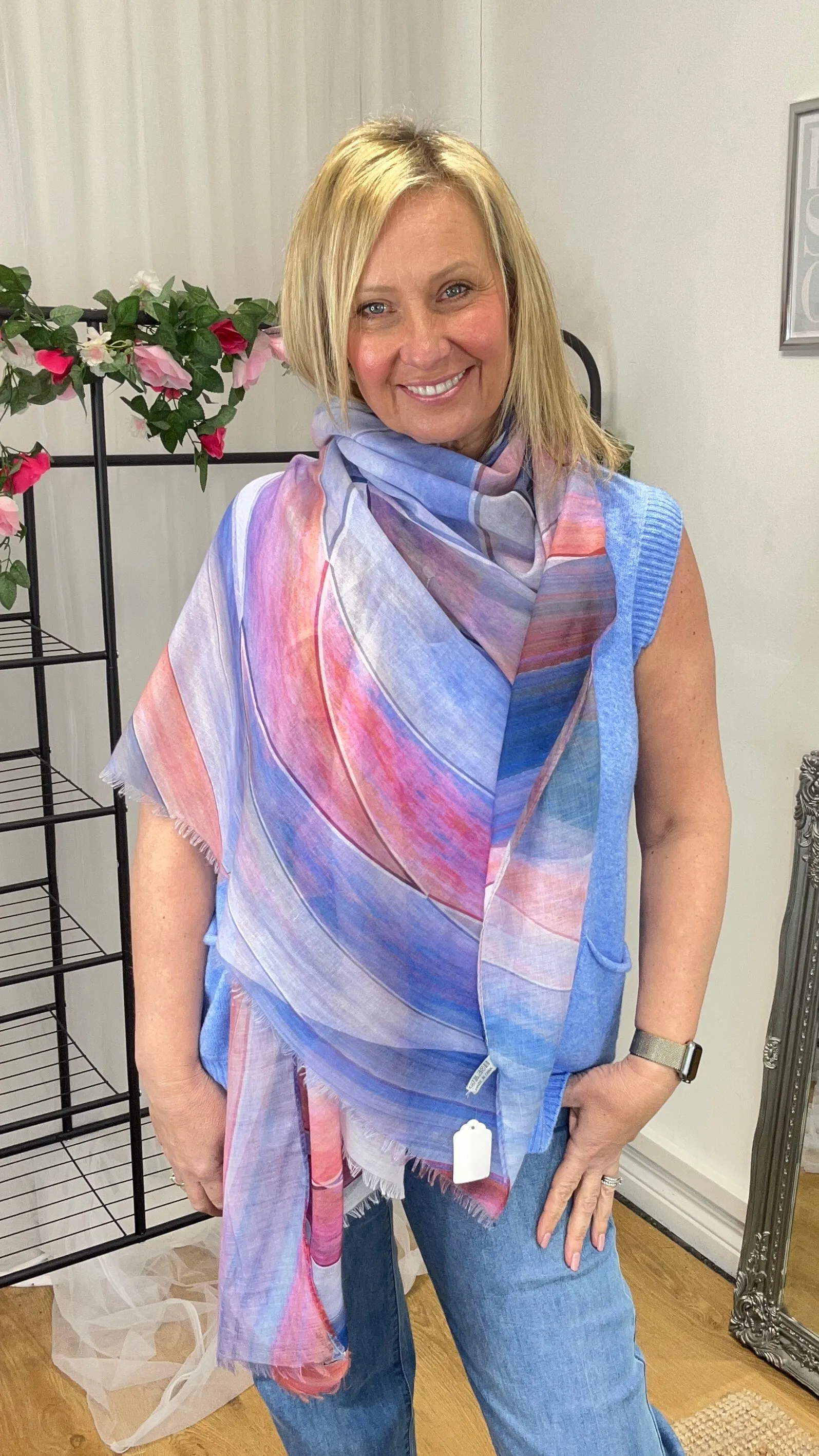 Swirl Scarf - Blue