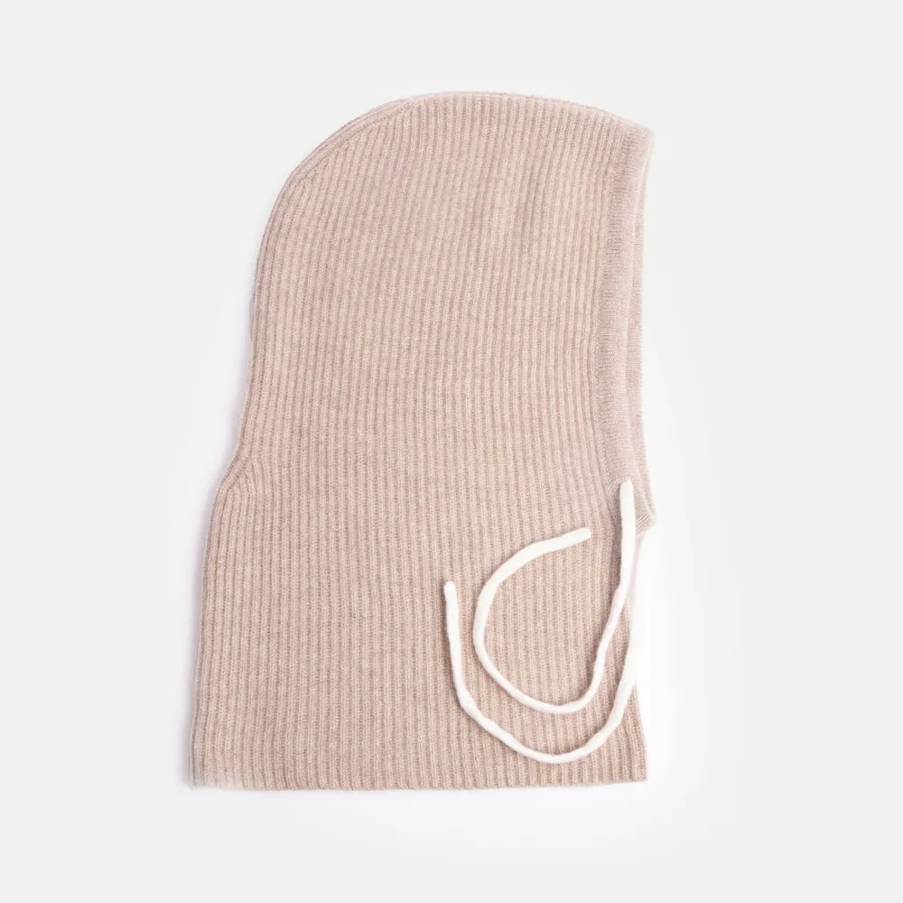 Taupe Cashmere Balaclava Hood