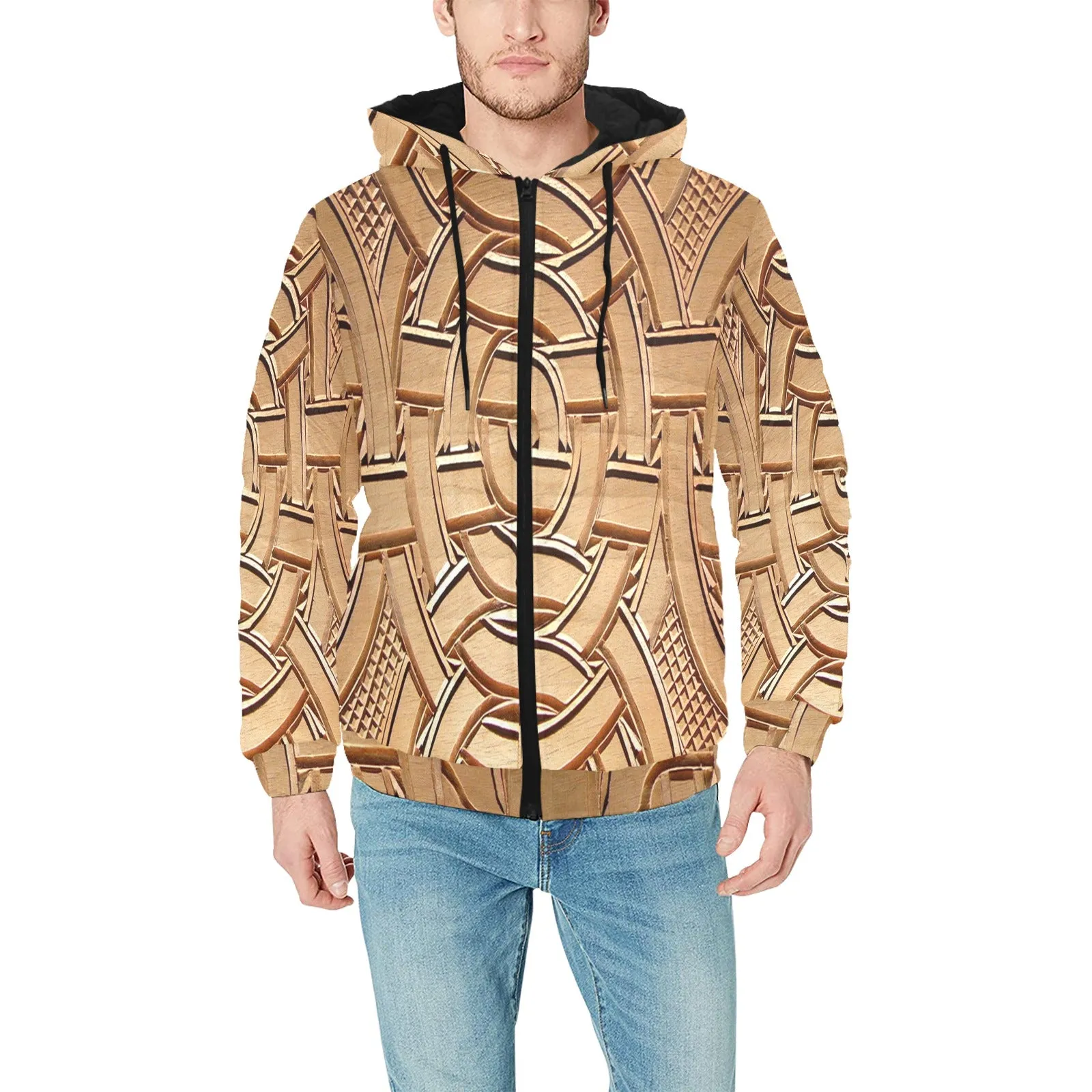 TEMBE ART WOODED PADDED HOODIE Men's Padded Hooded Jacket