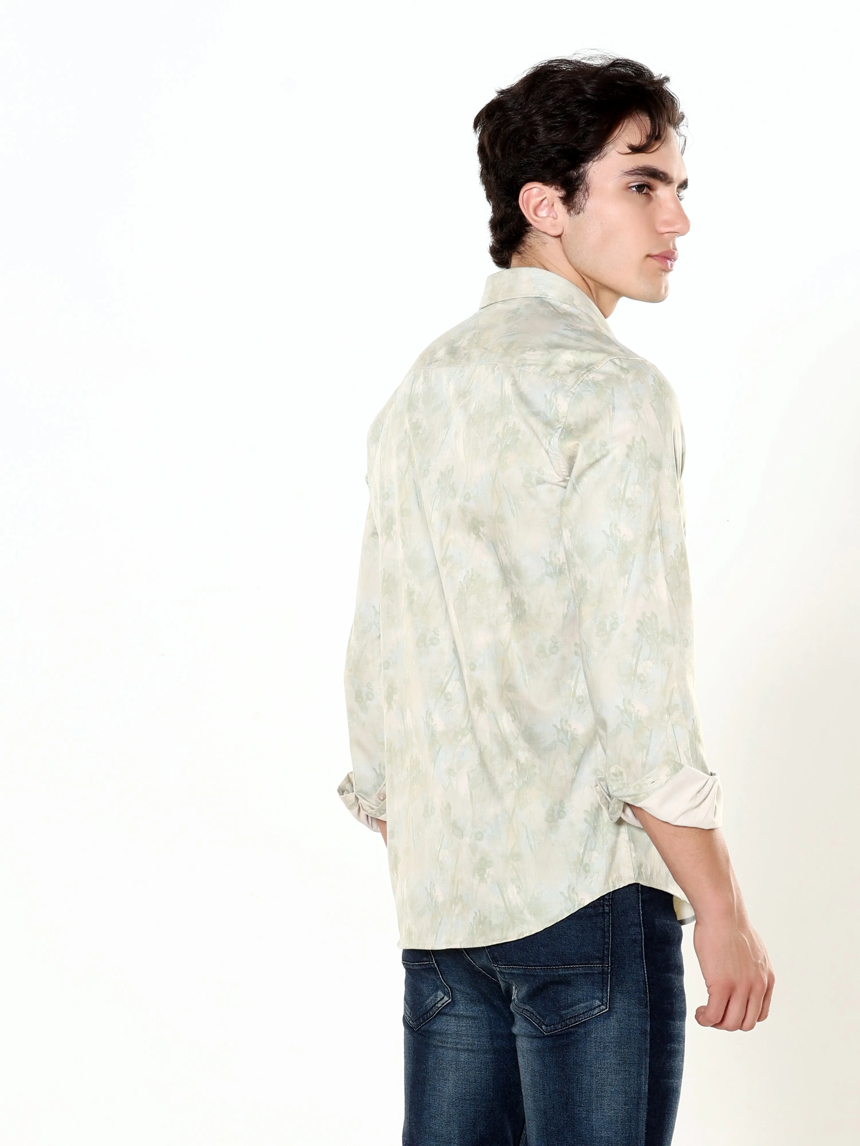 Titanite Meadow Beige Printed Shirt