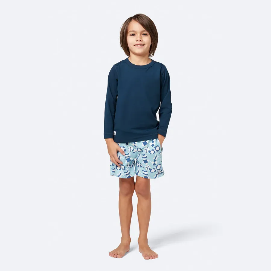 Tom & Teddy Flag Boys Swim Shorts FLABW-J - Blue/ White