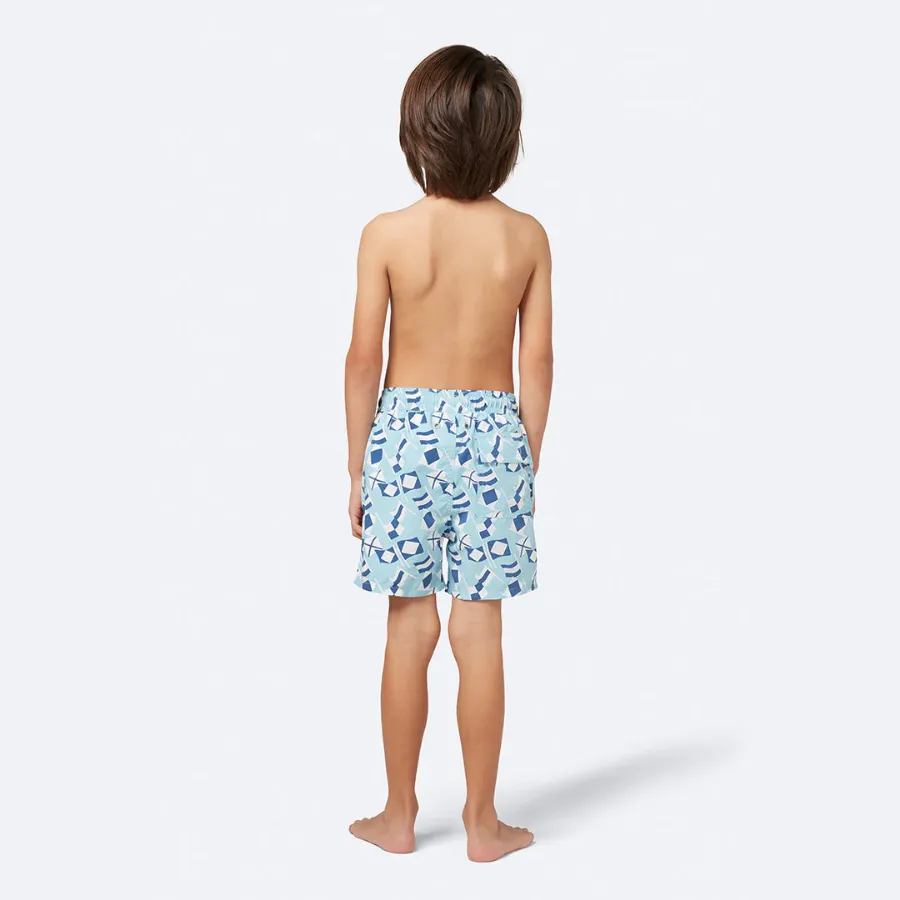 Tom & Teddy Flag Boys Swim Shorts FLABW-J - Blue/ White
