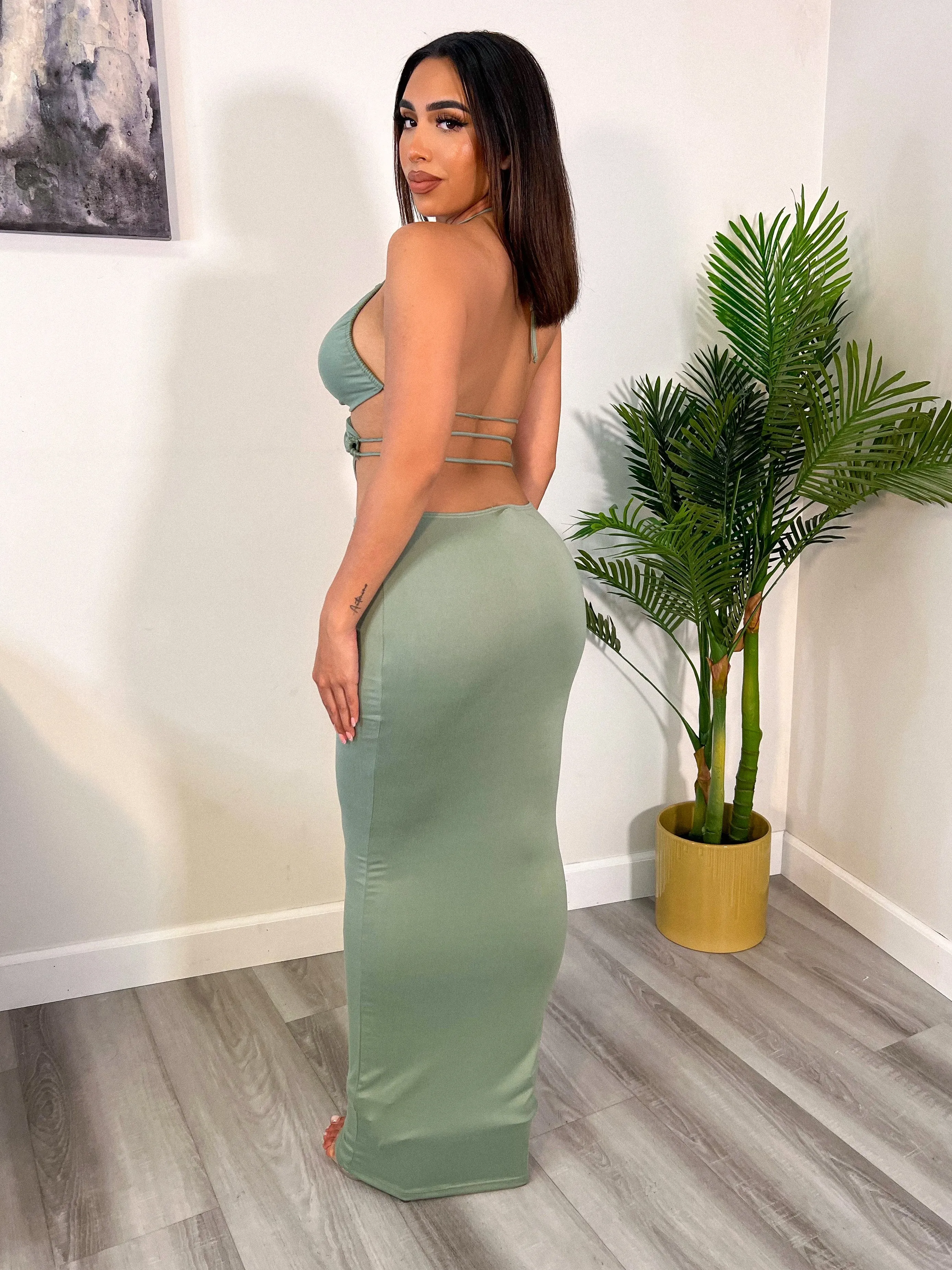 Valeria Halter Dress (Sky Blue)