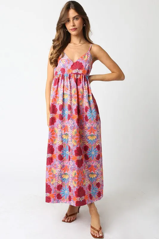 Waitlist 3/20 ♥ Rosemary Sleeveless Floral Print Maxi Dress Pink