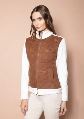 Wanderlust Embroidered Jacket | Caramel & Cream