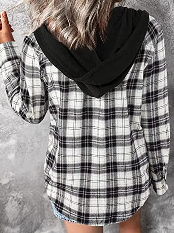 Wenkouban-Winter outfits ideas Women's Hoodie Button-Down Casual Shirt Jacket