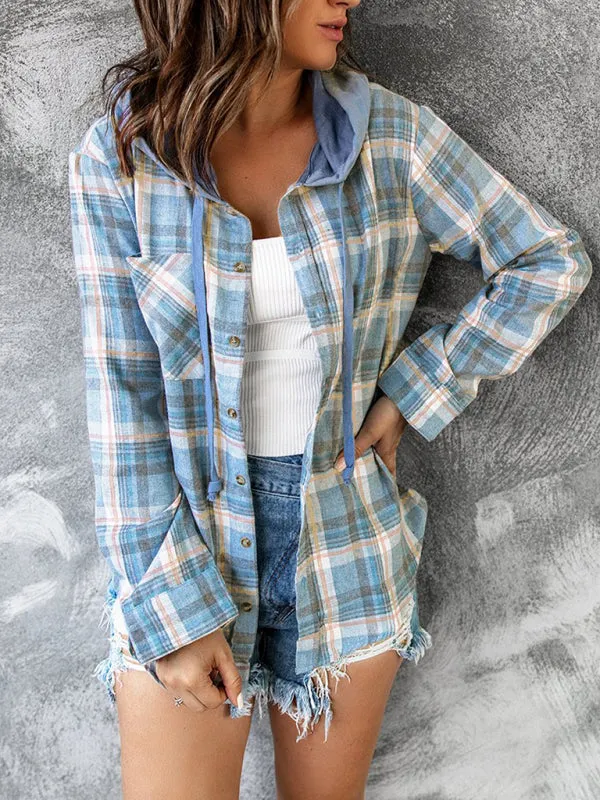 Wenkouban-Winter outfits ideas Women's Hoodie Button-Down Casual Shirt Jacket