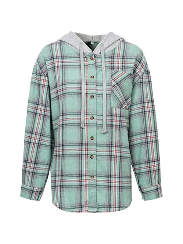 Wenkouban-Winter outfits ideas Women's Hoodie Button-Down Casual Shirt Jacket
