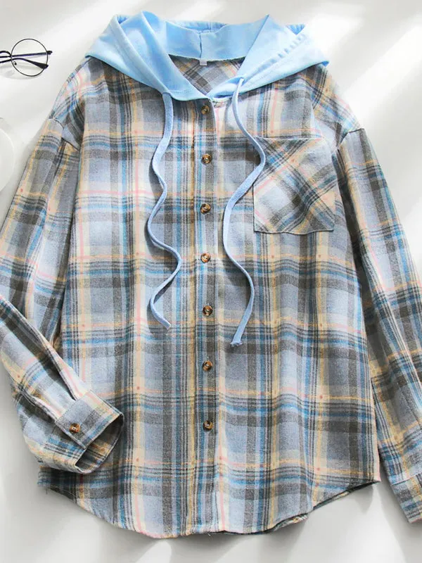 Wenkouban-Winter outfits ideas Women's Hoodie Button-Down Casual Shirt Jacket