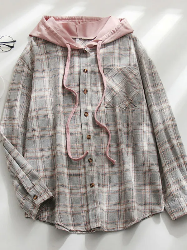 Wenkouban-Winter outfits ideas Women's Hoodie Button-Down Casual Shirt Jacket