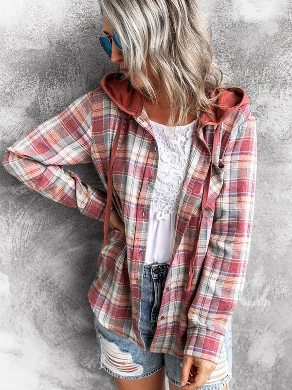 Wenkouban-Winter outfits ideas Women's Hoodie Button-Down Casual Shirt Jacket