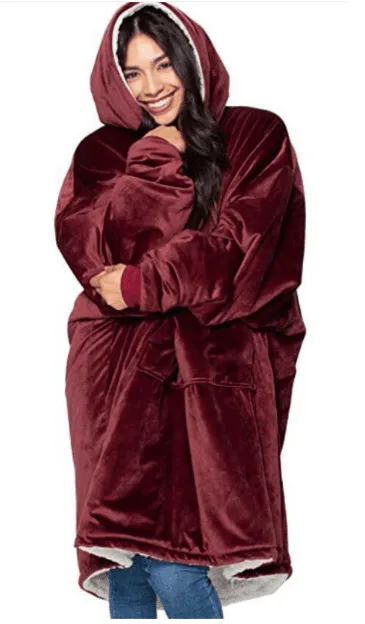 Women Oversized Clothing Hoodie Blanket Sweatshirt With Sleeves