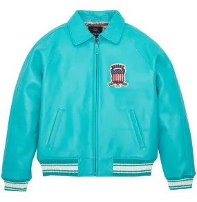 Womens Avirex Icon Turquoise Leather Jacket